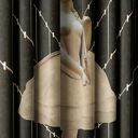 Zasłony artystyczne Ballerina welurowe do salonu - komplet 2 szt.