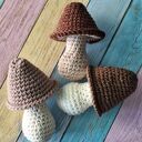 Zestaw trzech szydełkowych grzybków - brązowa jesień w wersji handmade