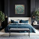 Mandala 43, obraz 3D ręcznie malowany 70x70 do salonu