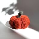 Jesienna dynia ozdobna handmade rozmiar L - wełniana dekoracja do domu