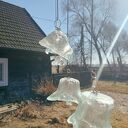 Szklany mobil dekoracyjny do wnętrza - ręcznie robione dzwoneczki