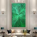 Szmaragdowo seledynowy duży obraz strukturalny 80x160cm