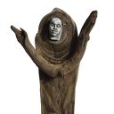 Rzeźba dekoracja ze starego drewna abstrakcja postać figurka /2/