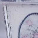 Szafka na klucze, drewniana z różowymi różami, shabby chic