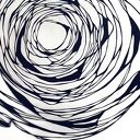 Wycinanka Dark Blue Spiral, ręcznie wycinana