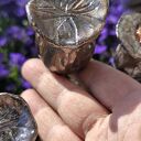 Kwiat ceramiczny Makówka - złota ozdoba na druciku 30 cm