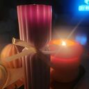 Zestaw upominkowy świec sojowych handmade na tacy z drewna