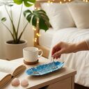 Podstawka na biżuterię Piórko z gipsu GP29