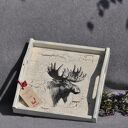 Taca drewniana - zdobiona metodą decoupage