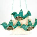 Turkusowe ptaszki w locie - ozdoby wiosenne