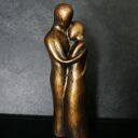Prezent ślubny - Rzeźba z gipsu, Przytul Mnie, złota, wys. 14,6 cm