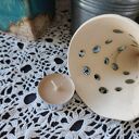 Choinka ceramiczna - lampion w kolorze malachit (13 cm)