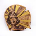 GOLDEN WOMAN - PIROGRAFIA (15X15 CM) obraz ręcznie wypalany na drewnie, Art Deco