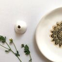Talerzyk ze stożkiem na kadzidełko - rękodzieło do aromaterapii