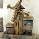 Dekoracja ze starego drewna - Młyn wiatrowy