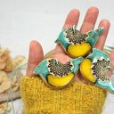 Ozdoby wiszące ptaszki z ornamentem - dekoracja ceramiczna