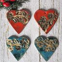 Zestaw 4 dużych zawieszek w kształcie serduszek