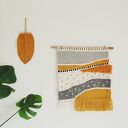 Średnia makrama z wełną - dekoracja ścienna macraweave w stylu boho