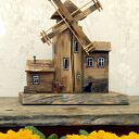 Dekoracja ze starego drewna - Młyn wiatrowy