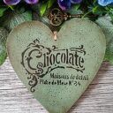Ręcznie robione serce decoupage z króliczkiem w stylu shabby chic (15x15 cm)