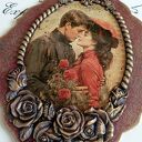 Dekoracyjny medalion decoupage z różami