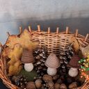 Zestaw trzech szydełkowych grzybków - brązowa jesień w wersji handmade