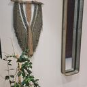 Oliwkowa makrama ścienna handmade - dekoracja boho do domu