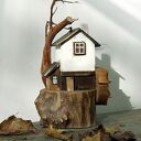 Drewniany domek, dekoracja, ozdoba - Biały Młyn