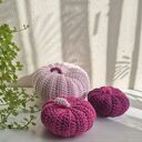 Trzy dynie szydełkowa z bawełnianej włóczki