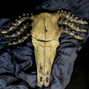 Rzeźba ceramiczna Golden Octopus - ręcznie wykonany unikat w odcieniu starego złota