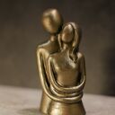 Rzeźba z gipsu, Zakochani, oliwkowe złoto, wys. 11,5 cm