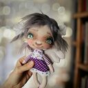 Aniołek - artystyczna lalka kolekcjonerska z tkaniny