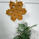 Ogromna śnieżynka 38 cm w kolorze musztardowym - dekoracja na kominek i okno