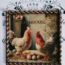 Dekoracyjny obrazek decoupage w stylu farmhouse