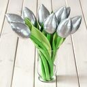 TULIPANY srebrny bawełniany bukiet
