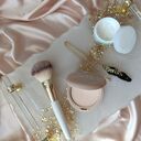 Prostokątna taca na nóżkach - elegancka dekoracja handmade ze złotą folią