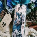 Dekoracyjna zawieszka decoupage z damą i różami