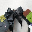 Straszny wianek na Halloween z dynią i duchem (Frankenstein) - ręcznie robiona dekoracja na drzwi