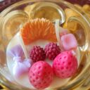 Świeca sojowa handmade - deser z owocami