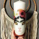 Świeca dekoracyjna Frida Kahlo kot