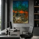 Duży obraz abstrakcyjny 100x150 cm - reliefowe struktury na płótnie handmade
