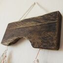 Makrama dekoracja ścienna ze starym drewnem i i miedzią dekoracja japandi wabi-sabi /3/