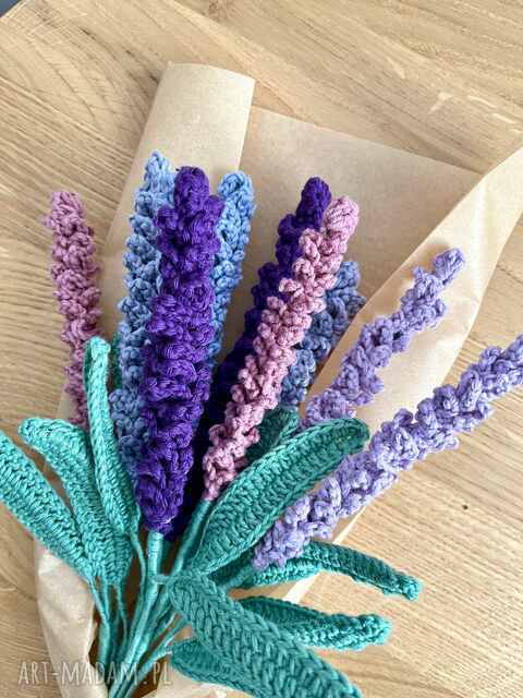 Bukiet lawendy szydełkowej • 10 gałązek • Rustykalne rękodzieło