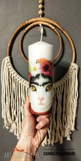 Świeca dekoracyjna Frida Kahlo kot