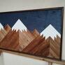 niebieskie obraz z drewna, ścienna /176 - góry dekoracja