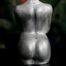 szare dekoracje kobieta z gipsu srebrna, wys. 8,5 cm rzeźba