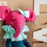 dekoracje unikatowa zabawka słonik - panna różyczka (seria skrawki pokój dziecięcy
