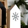 pomysł na prezenty święta zestaw 3 domków drewnianych z motywem zimowym. Wymiary: 21 18 domki