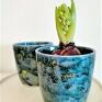 dekoracje: Zestaw 2 doniczek handmade - Blue Sky na kwiatka ceramiczna doniczka