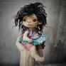 Wiedźma w fioletach. Artystyczna lalka kolekcjonerska dekoracje ręcznie malowana